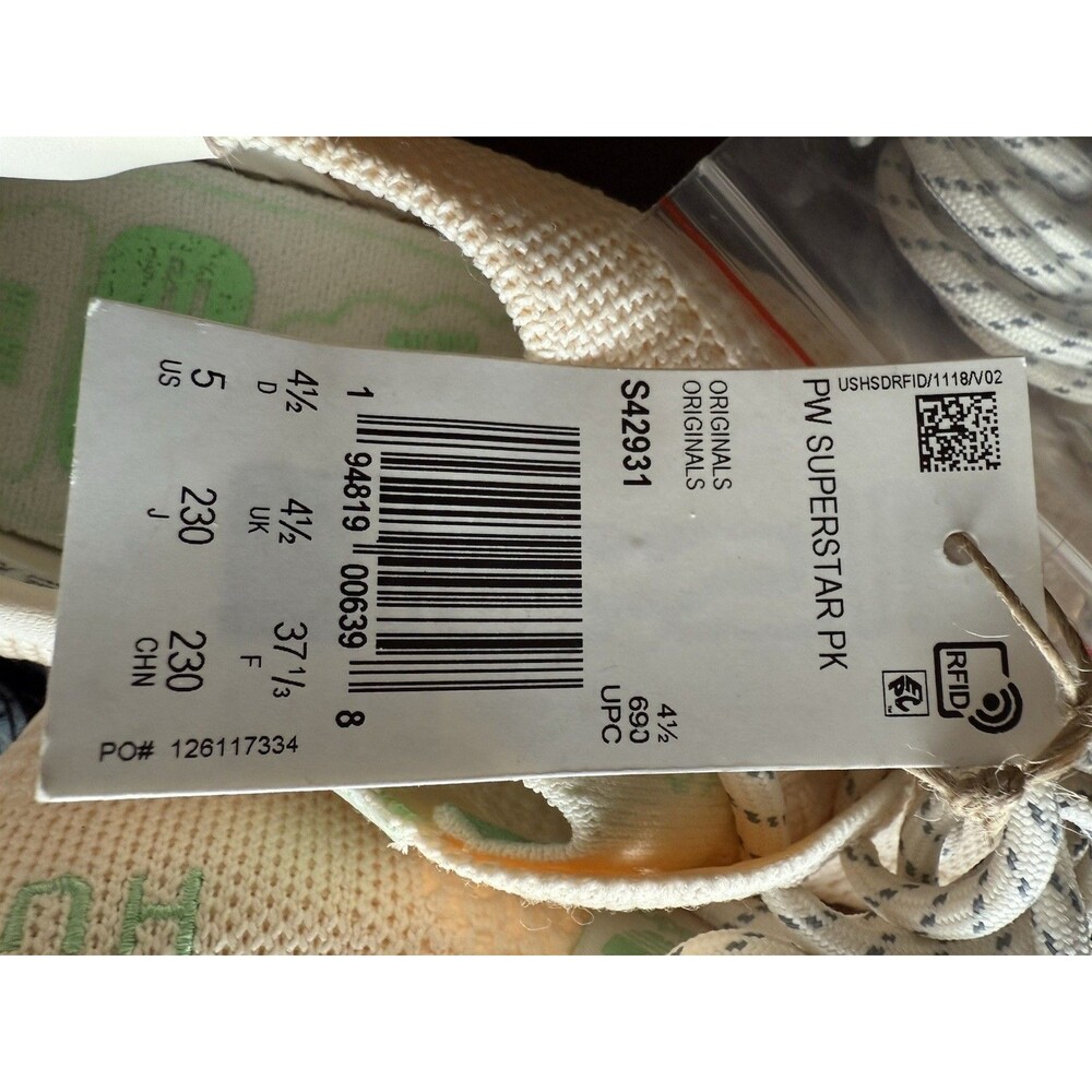 Adidas X S42931 Mens Pharrell Superstar Human Race Primeknit Beige Shoes 5 RARE - Picture 7 of 15